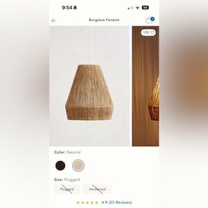 Anthropologie Bungalow Pendant